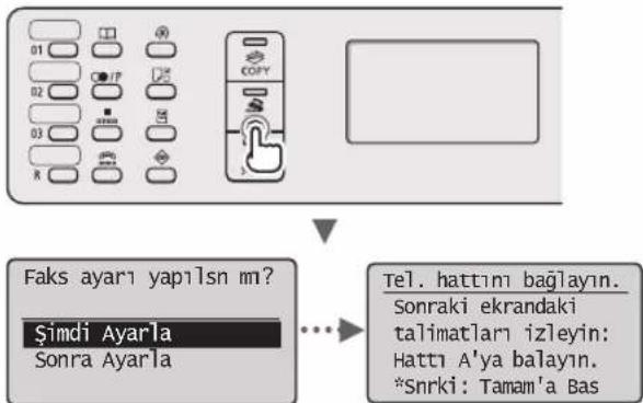 CANON iSensys MF4750 - Baslangic Faks Ayarlarini Belirlemev Telefon Kablosunu Bağlama - 1