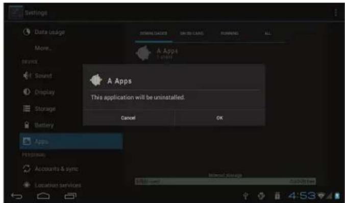 COBY Kyros MID8048 - Pour désinstaller une application: - 3