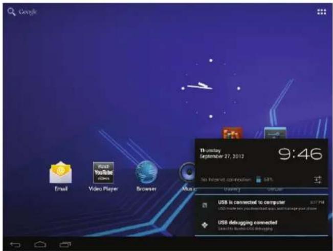 COBY Kyros MID8048 - A propos des notifications - 1