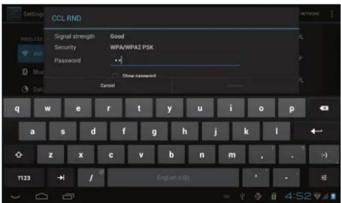 COBY Kyros MID8048 - Sélection d'un réseau Wi-Fi disponible pour s'y connecter : - 1