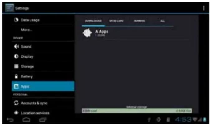 COBY Kyros MID9740 - Pour désinstaller une application: - 1