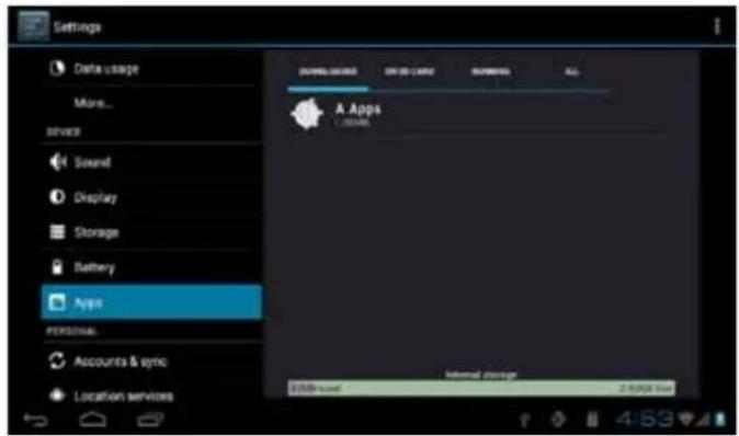 COBY Kyros MID9740 - To uninstall an application: - 1