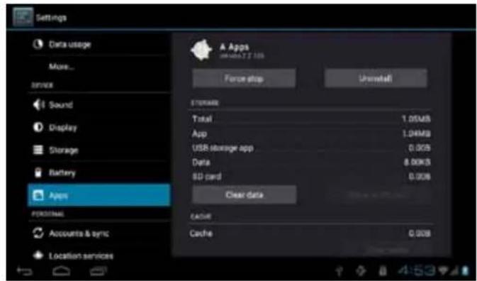 COBY Kyros MID9740 - To uninstall an application: - 2