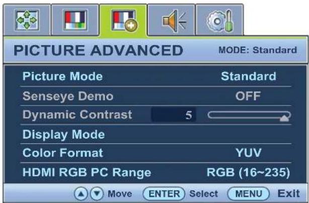 BENQ 9H.L7ALA.FPE - Menu IMAGE AVANCÉE - 1