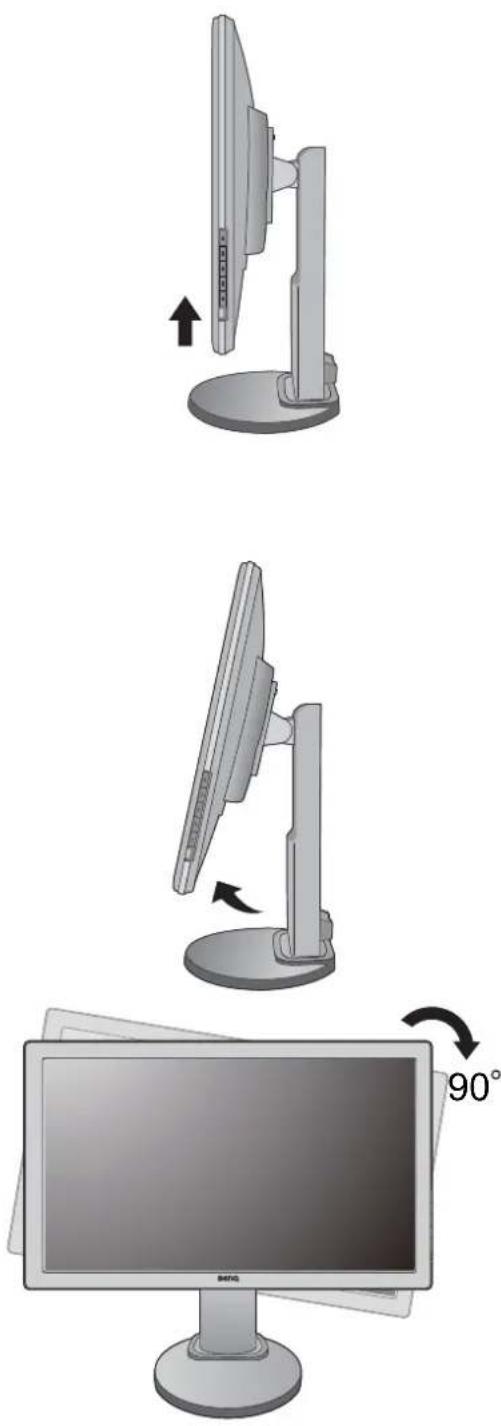 BENQ 9H.L7ALA.FPE - Faites pivoter le moniteur de 90 degrés dans les sens des aiguilles d'une montre comme illustré. - 1