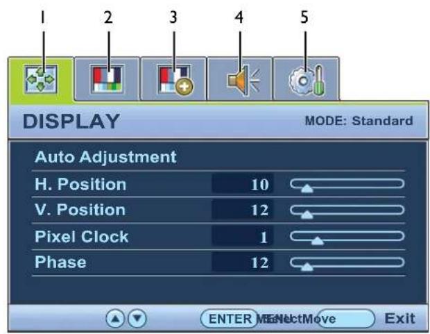 BENQ 9H.L7ALA.FPE - Mode du menu principal - 1