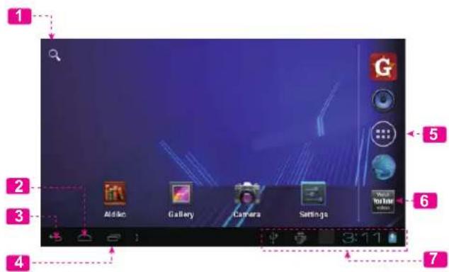 COBY Kyros MID4331 - Home Screen at a Glance - 1