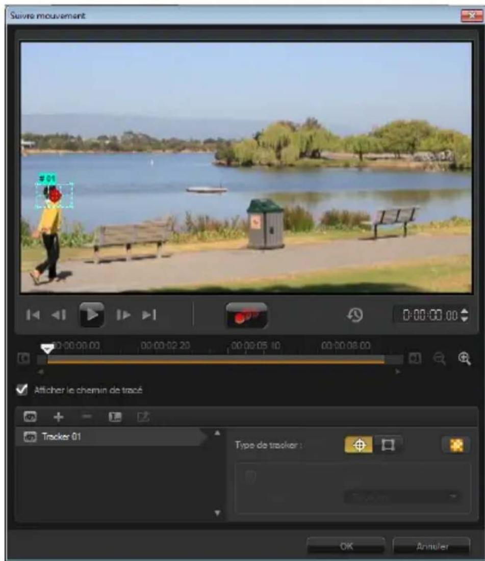 COREL VideoStudio Ultimate X6 - Pour lancer la boîte de dialogue Suivre mouvement - 1