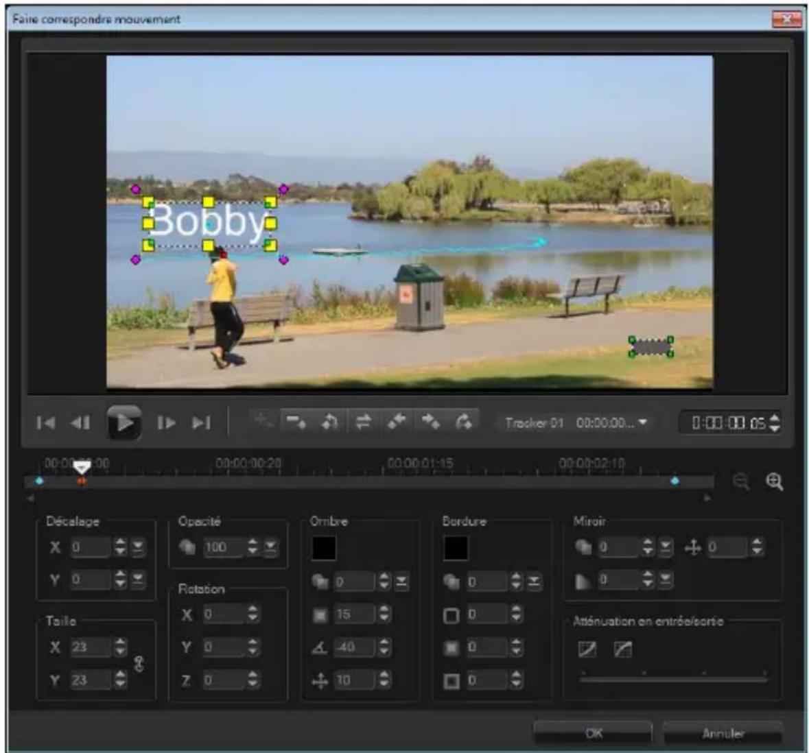 COREL VideoStudio Ultimate X6 - Faire correspondre un mouvement à un chemin de tracé - 3