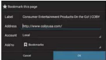 COBY MID1048 - To bookmark a webpage. - 3