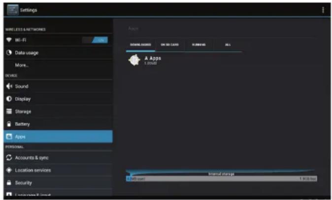 COBY MID1048 - To uninstall an application: - 1