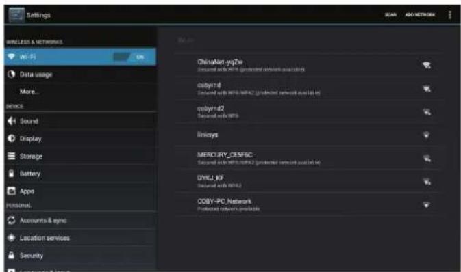 COBY MID1048 - Connect to a Wi-Fi network - 1