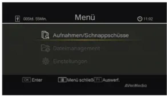 AVERMEDIA Game Capture HD - Bildschirmmenü Beschreibung - 1