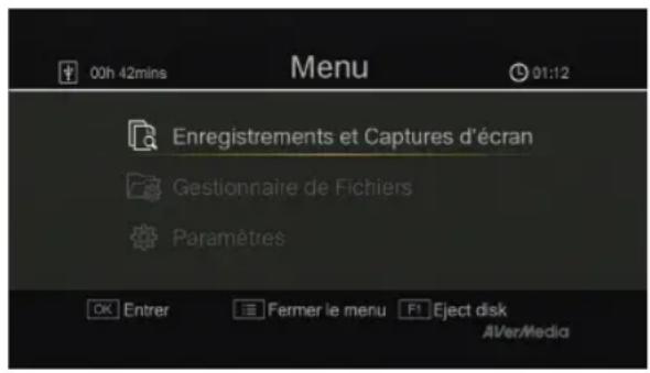 AVERMEDIA Game Capture HD - Menu OSD Description - 1