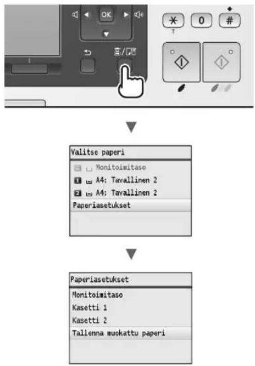 CANON iSensys MF8540Cdn - Paperikoon ja -tyypin määrltäminen - 1