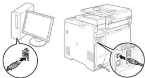 CANON iSensys MF8540Cdn - Anslut USB-kabeln har. - 1