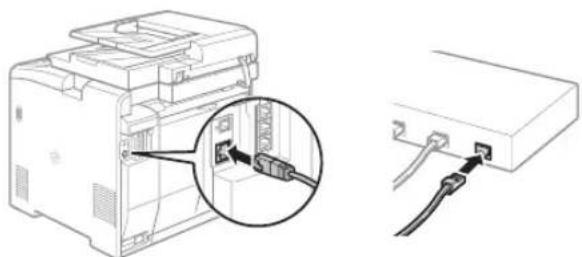 CANON iSensys MF8540Cdn - Ligue o cabo LAN. - 1