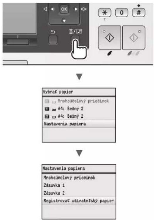 CANON iSensys MF8540Cdn - Nastavenie formatu a tipo paplera - 1