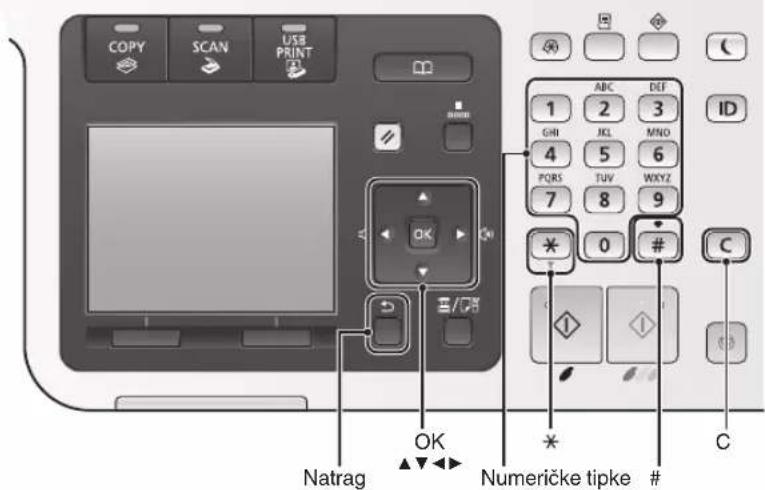 CANON iSensys MF8540Cdn - Izbiranje elementa ali premikanje kazalke po menijskih elementih - 2