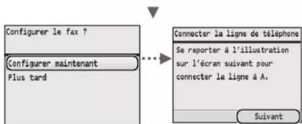 CANON iSensys MF8540Cdn - Configuration des réglages de fax initiaux et connexion d'un cable téléphonique (MF8580Cdw / MF8550Cdn uniquement) - 2