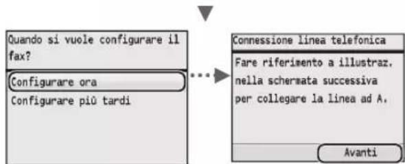 CANON iSensys MF8540Cdn - Selezione delle impostazioni iniziali del fax e connessione di un cavo Telefonico (solo MF8580Cdw / MF8550Cdn) - 2