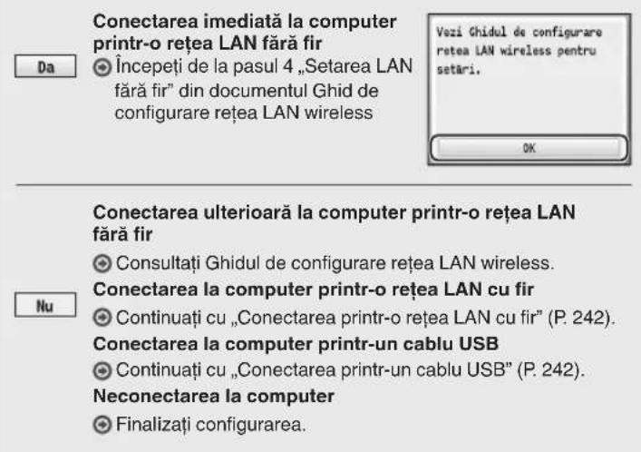 CANON iSensys MF8540Cdn - Specificarea setarilor initiale - 2