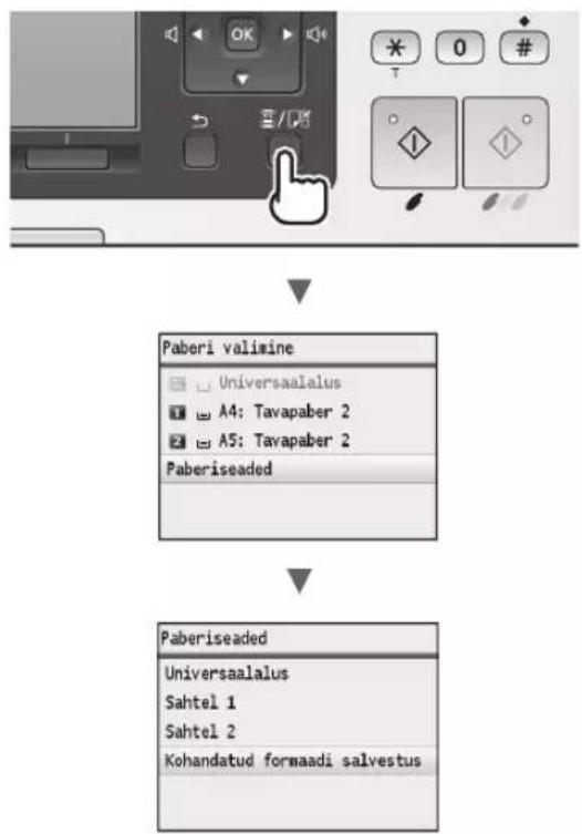 CANON iSensys MF8540Cdn - Paberiformaadi ja -tüübl määramline - 1
