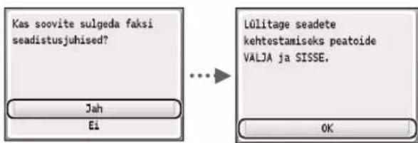 CANON iSensys MF8540Cdn - Sulgege faksiseadistusjuhend ja taaskäivitag seade. - 1