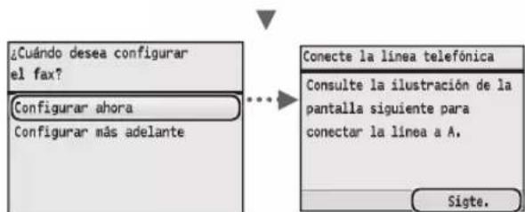 CANON iSensys MF8540Cdn - Especification de la configuracion inicial de fax y connexion del cable del téléphone (solamente MF8580Cdw / MF8550Cdn) - 2