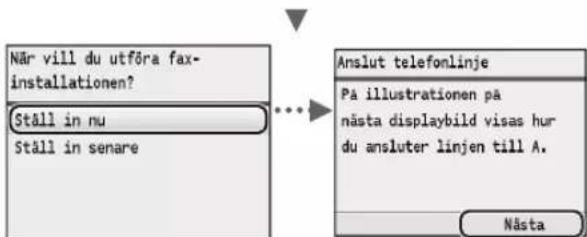 CANON iSensys MF8540Cdn - Ange inledande faxinställningar och ansluta en telefonsladd (endast MF8580Cdw / MF8550Cdn) - 2