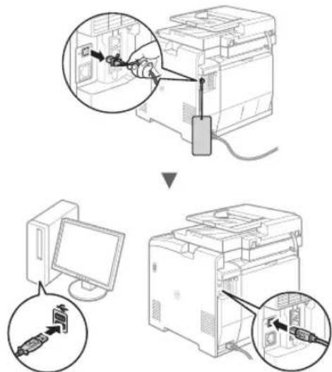 CANON iSensys MF8540Cdn - Prijungimas naudojant USB kabelj - 1