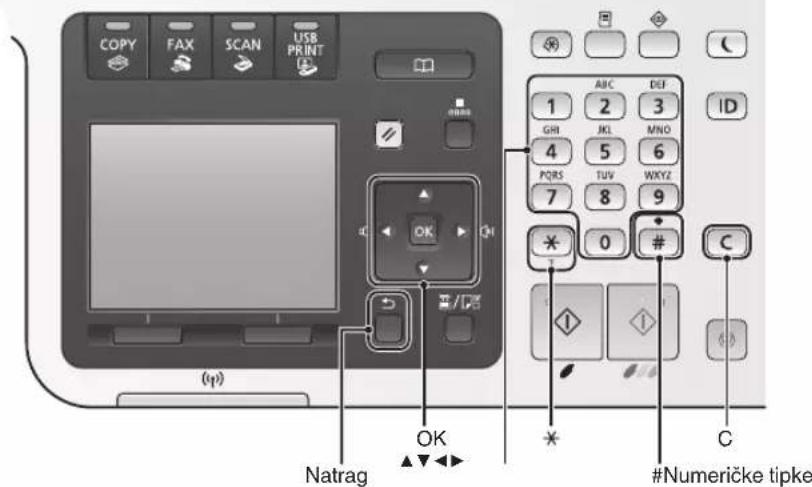 CANON iSensys MF8540Cdn - Izbiranje elementa ali premikanje kazalke po menijskih elementih - 1