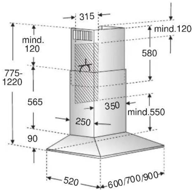BOSCH DKE765A - Branchement du conduit d'évacuation  120 mm: - 2