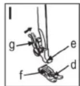 CLATRONIC NM 600 - Befestigen und entfern der Nahfußsohle (Abb. H-J) - 2