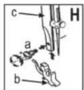 CLATRONIC NM 600 - Fissaggio e rimozione della linguetta del piedino (Fig. H-J) - 1