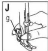 CLATRONIC NM 600 - Fissaggio e rimozione della linguetta del piedino (Fig. H-J) - 3