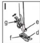 CLATRONIC NM 600 - Fissaggio e rimozione della linguetta del piedino (Fig. H-J) - 2