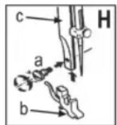 CLATRONIC NM 600 - Befestigen und entfern der Nahfußsohle (Abb. H-J) - 1