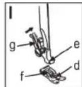 CLATRONIC NM 600 - Fastening and removing the presser foot shoe (Fig. H-J) - 2