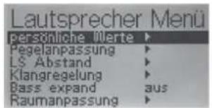 CANTON DM 20 - Einstell-Menü - 1