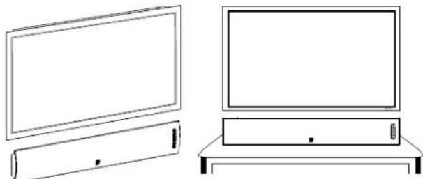 BOSTON ACOUSTICS TVEE 30 - Emplacement de la barre de son - 2