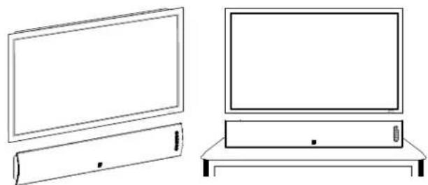 BOSTON ACOUSTICS TVEE 30 - Ubicación de la barra de sonido - 2