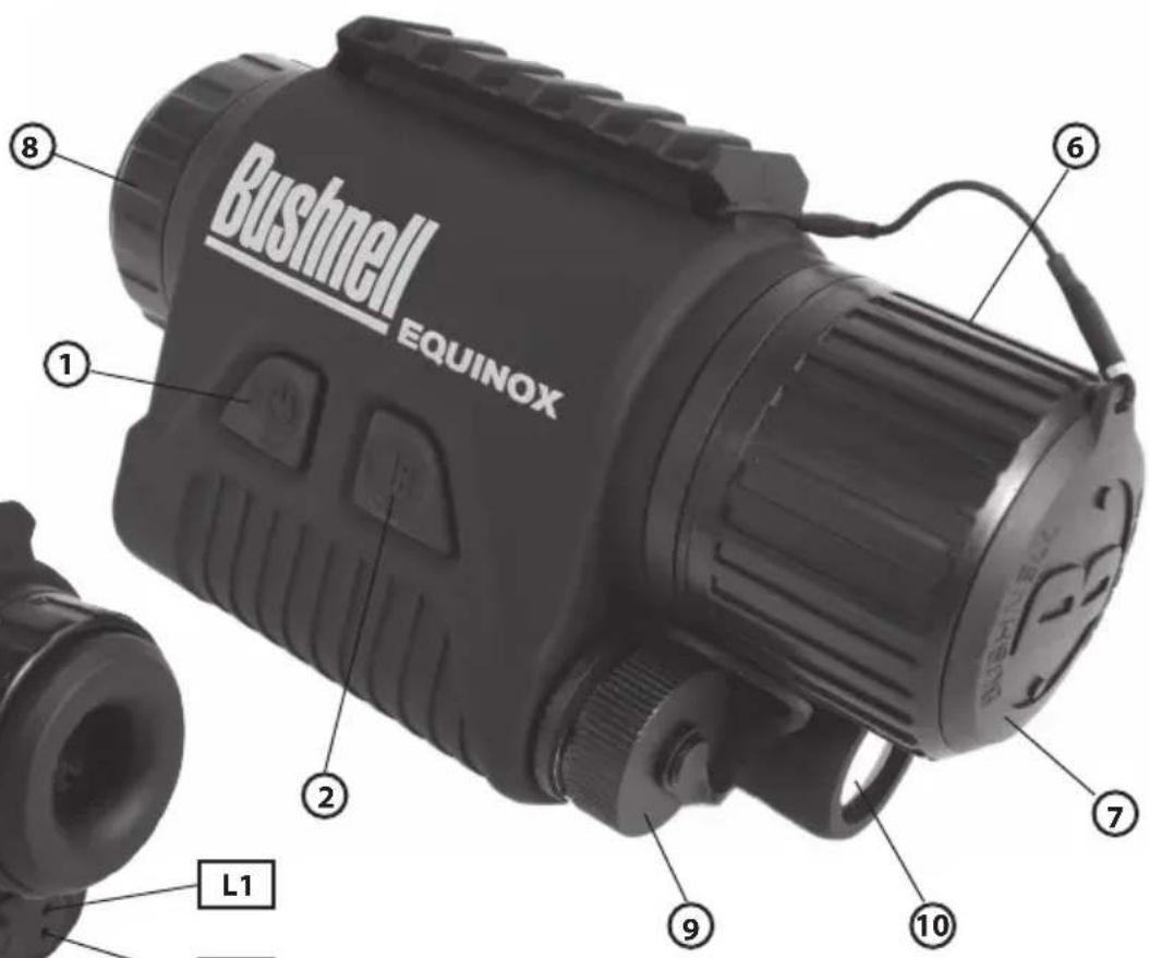 BUSHNELL Equinox - Anleitung für Teile und Bedienelemente - 2
