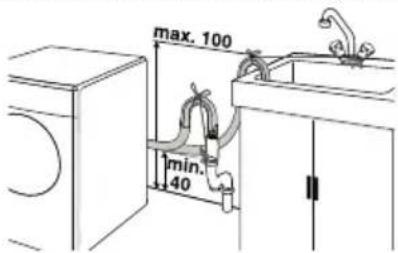 BEKO WMB 81242 PTMNX - Raccordement du conduit d'évacuation - 2
