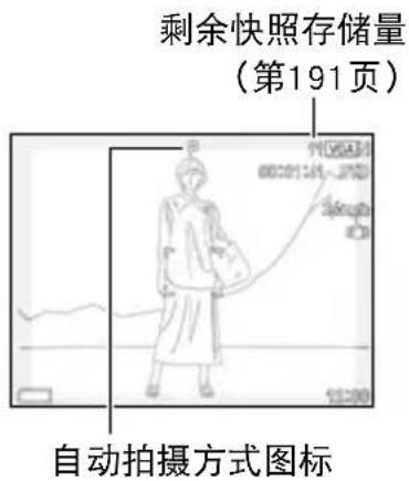 剩余快照存储量 (第191页) 自动拍摄方式图标