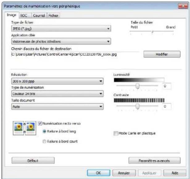 BROTHER ADS1000W - Modifier les paramètres de Numérisation vers PC (Windows®) - 2