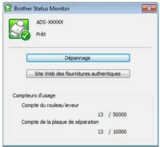 BROTHER ADS1000W - Surveiller l'état de l'appareil depuis votre ordinateur - 1