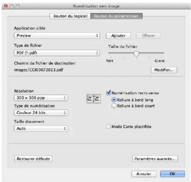BROTHER ADS1000W - Modifier les paramètres de numérisation vers un PC (Macintosh) - 2