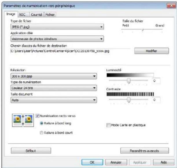 BROTHER ADS1500W - Modifier les paramètres de Numérisation vers PC (Windows®) - 3