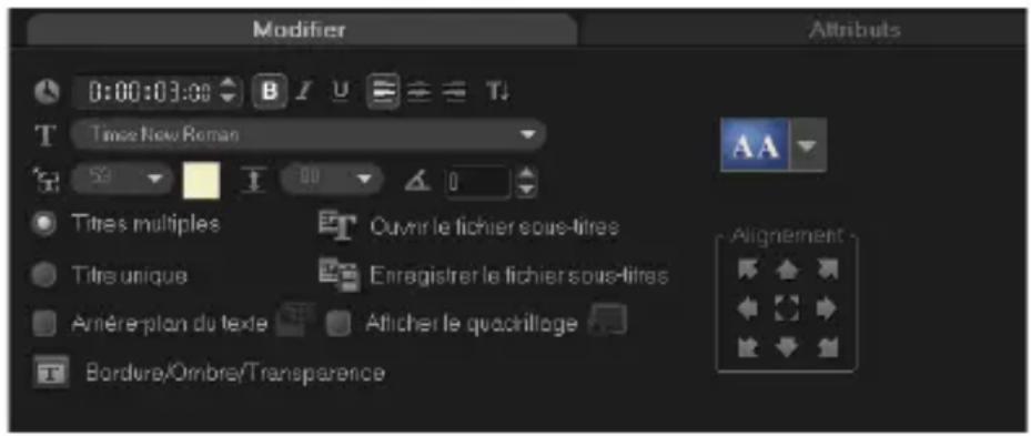 COREL Photo Video Suite X6 - Modifier les attributs de texte - 1